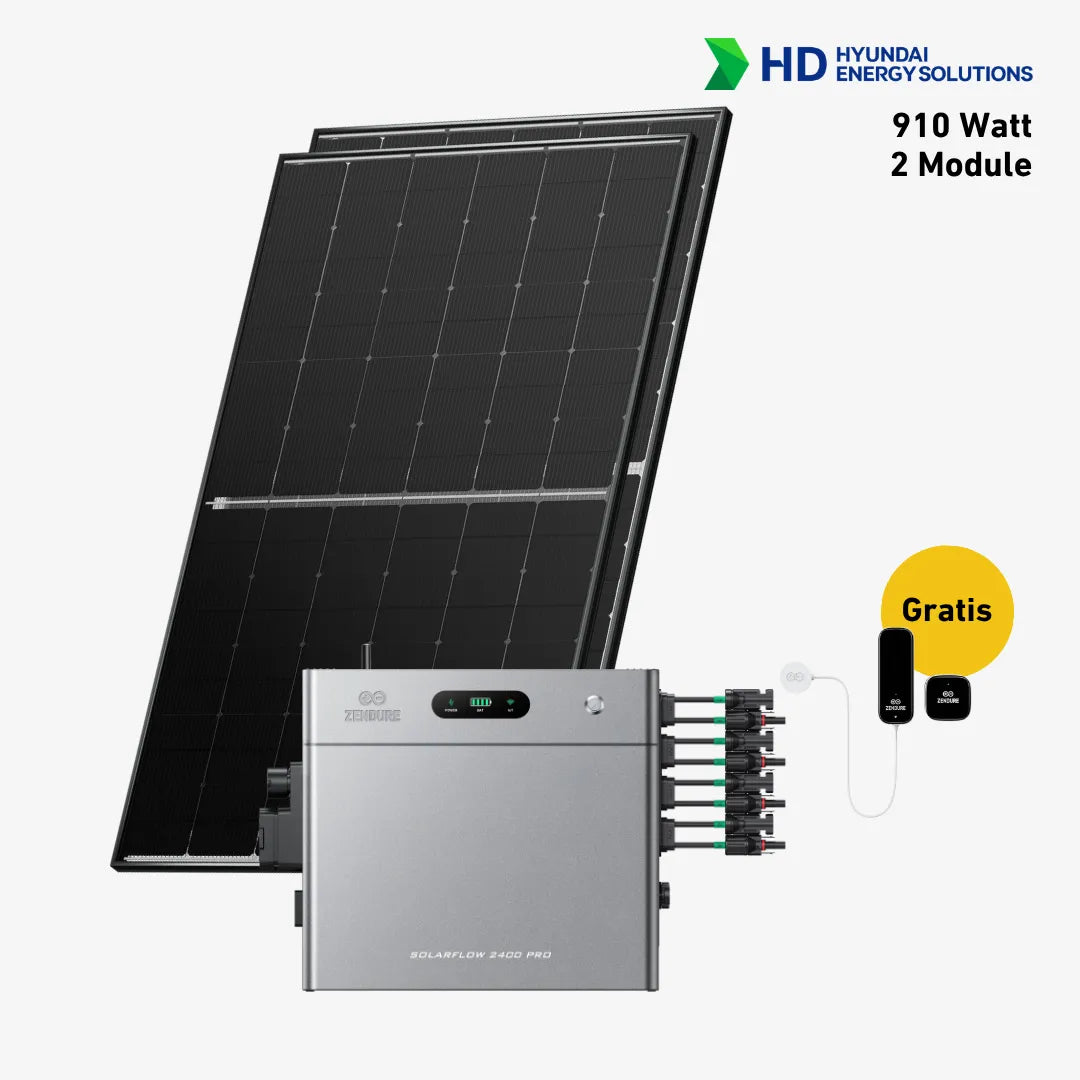 Basic 910 bifazial Pro (mit Zendure SolarFlow 2400 Pro)