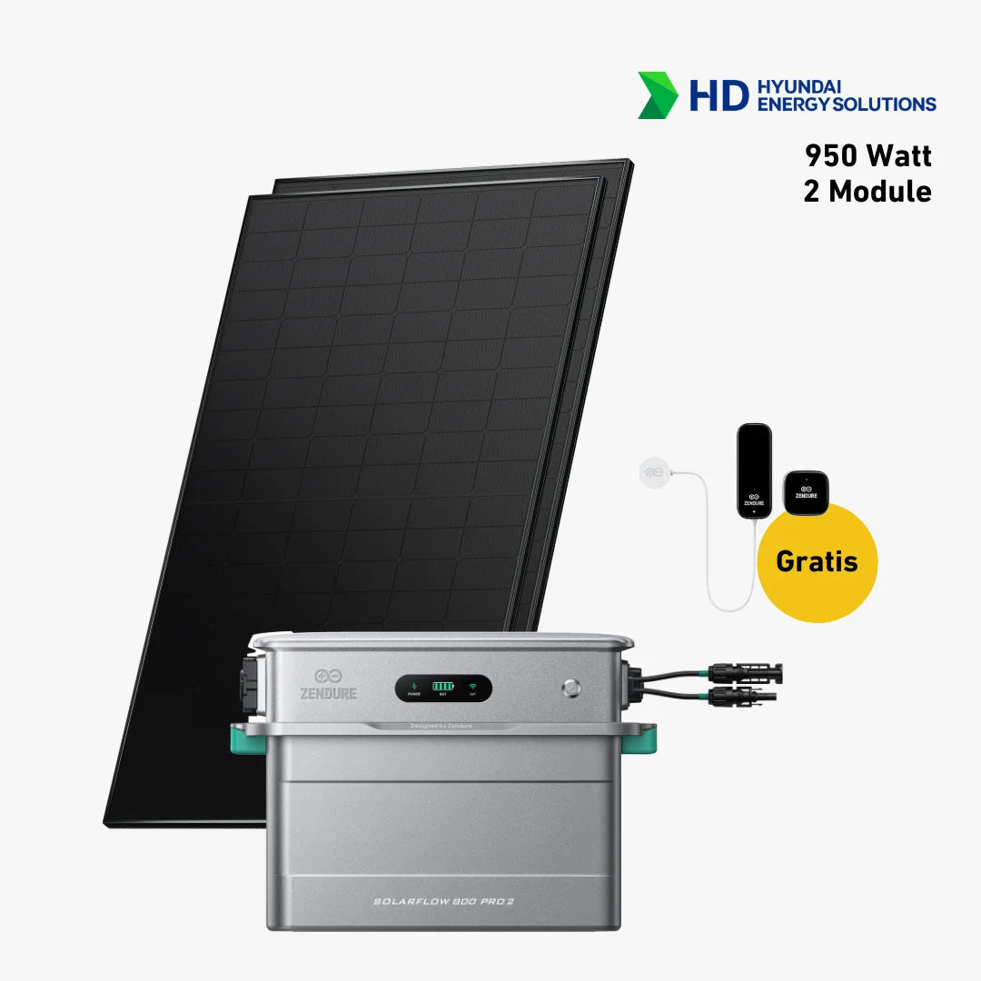 Premium Set 930 Watt mit Zendure Solarflow 800 Pro 2 Speicher, Sehr Gut Label und Gratis Zendure Smartmeter