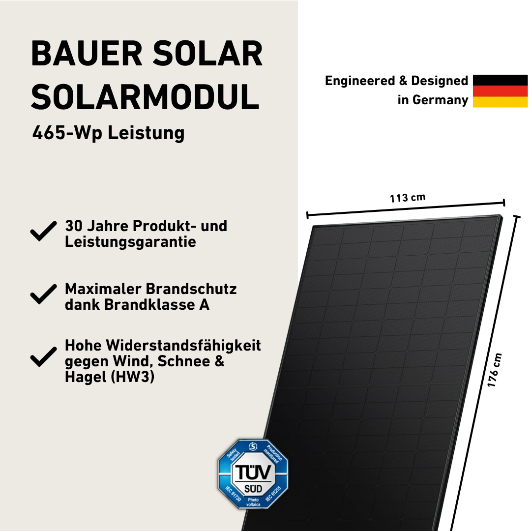 Bauer Solar 465 WP-Solarmodul mit Details zum Produkt