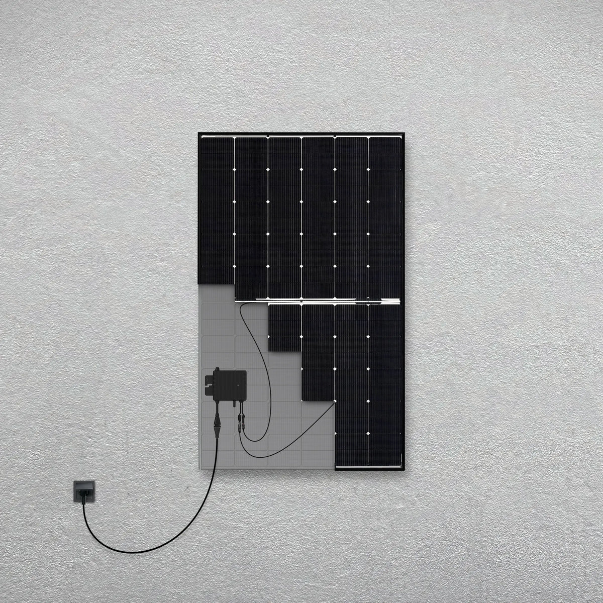 Balkonstrom Basic Pure 450 bifaziales Balkonkraftwerk Produktbild ein Solarmodul