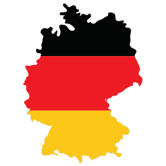 Deutschlandkarte in Deutschland-Flagge-Farben Icon
